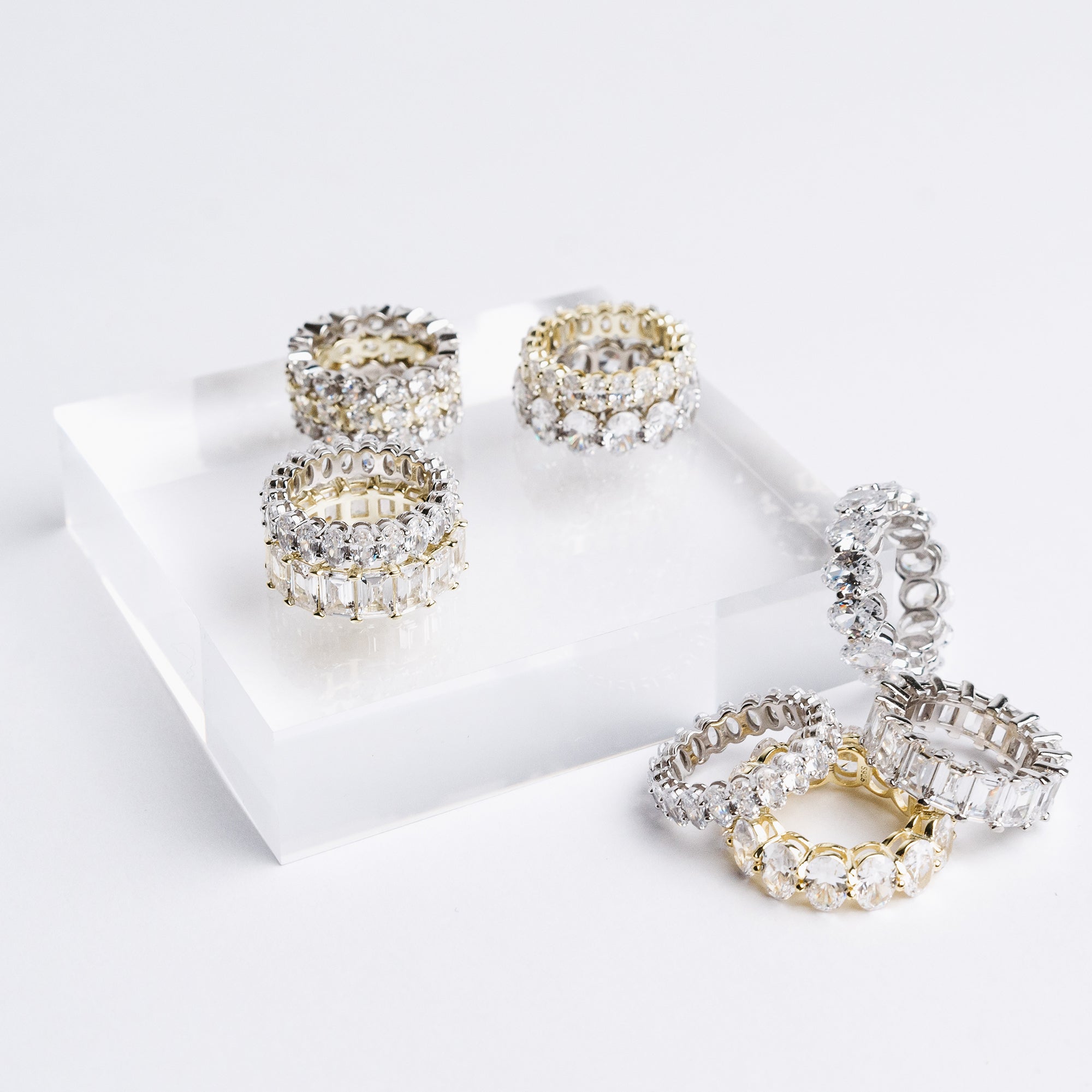 Luxxy Jewelry - rings are silver and gold plated with simulated diamonds