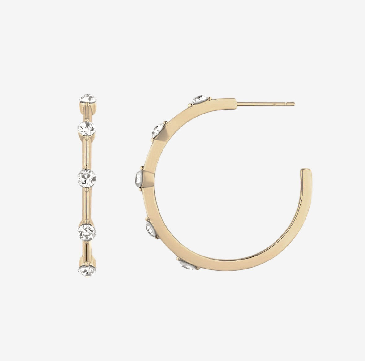 Meliss Sparkle Hoop Earrings Gold CZ - Luxxy Jewelry | Affordable Luxury Jewelry