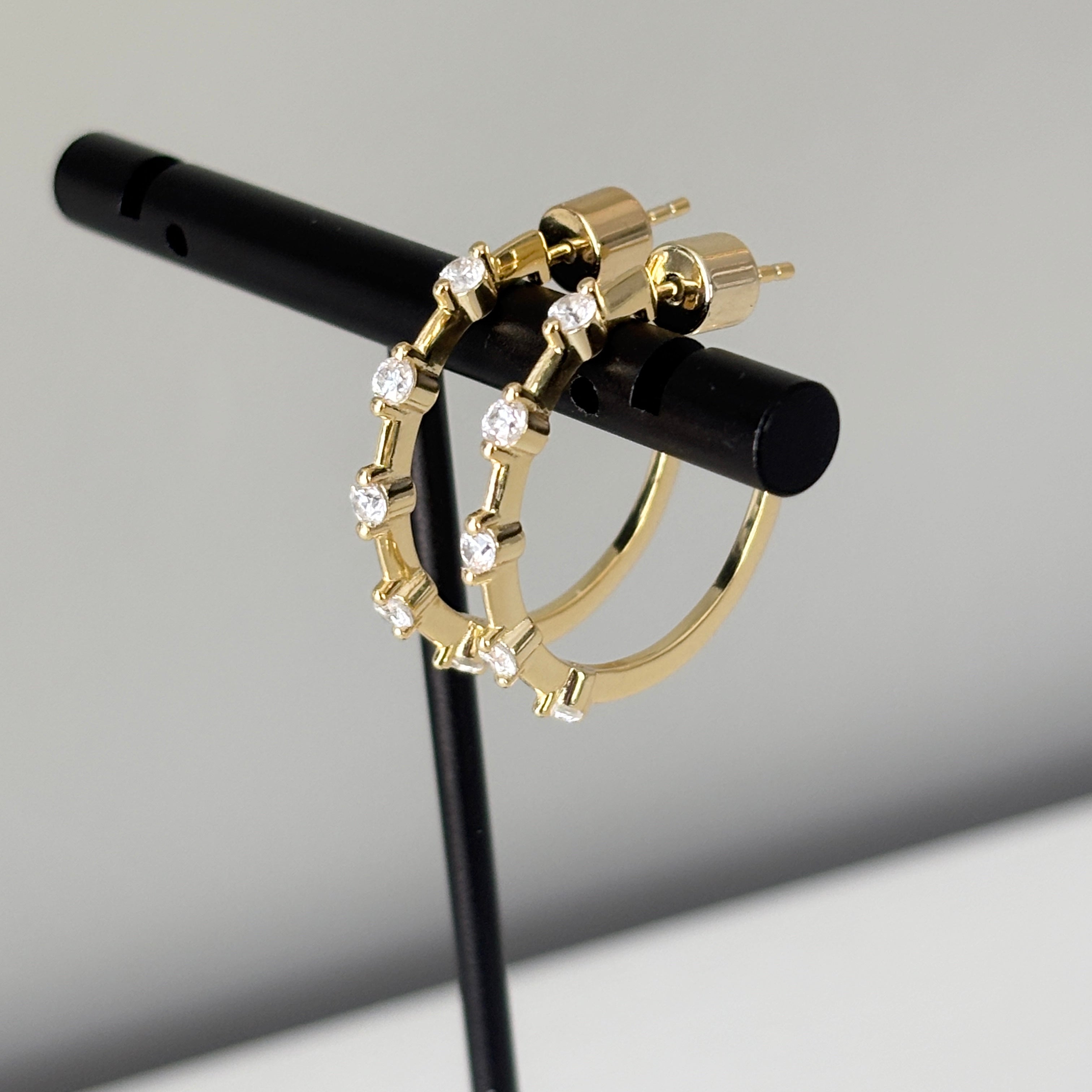 Meliss Sparkle Hoop Earrings Gold CZ - Luxxy Jewelry | Affordable Luxury Jewelry