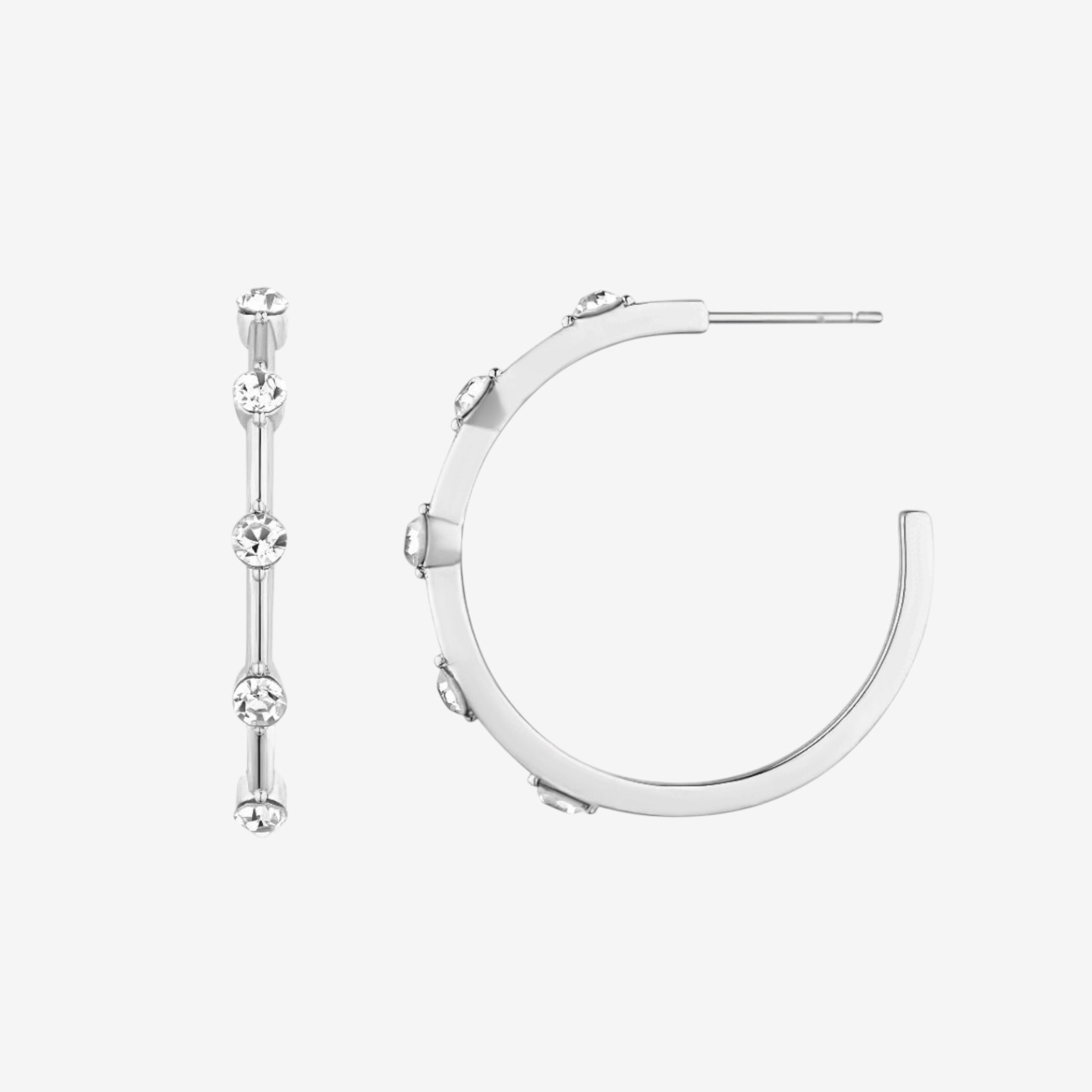 Meliss Silver CZ Sparkle Hoop Earrings - Luxxy Jewelry | Affordable Luxury Jewelry