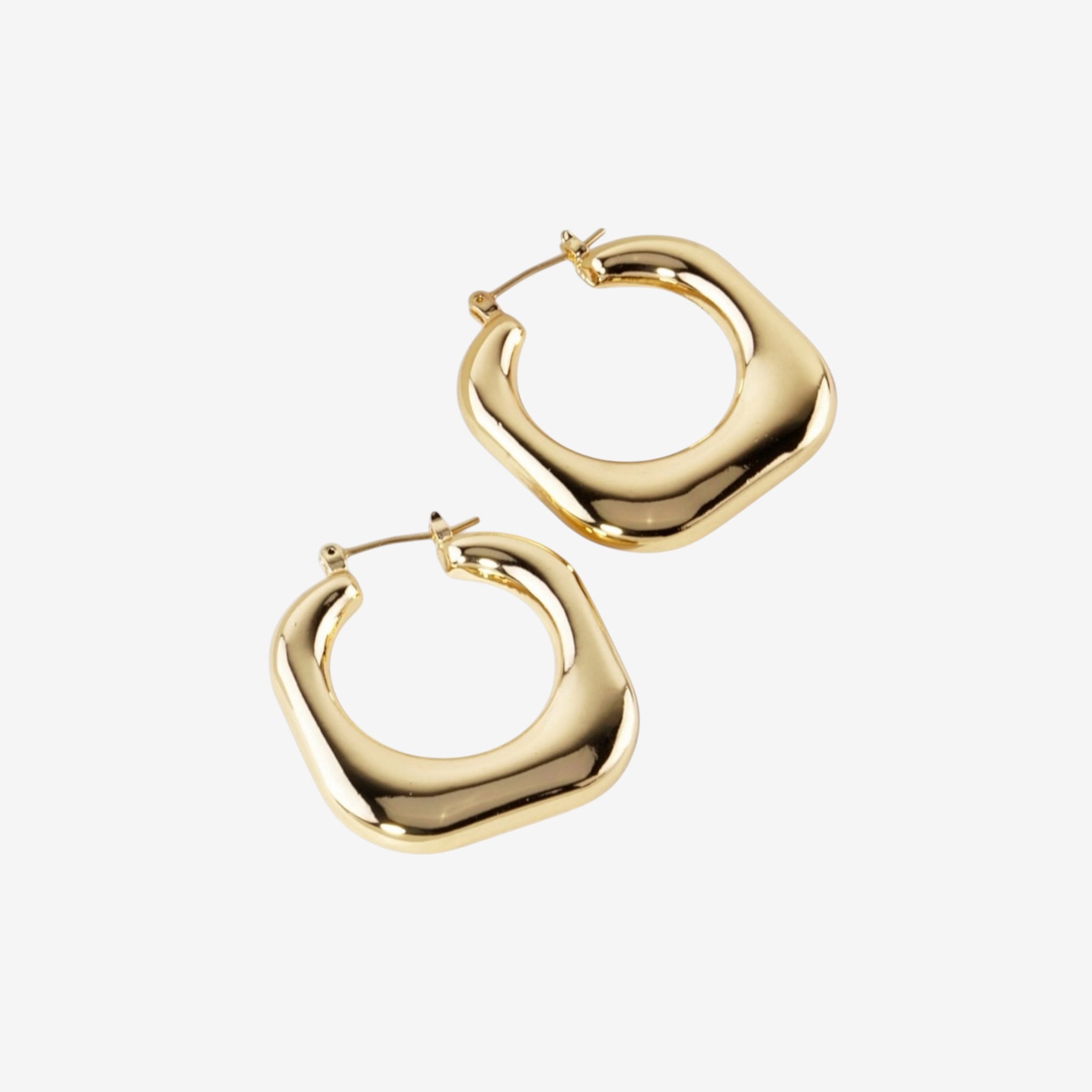 LUXXY Jewelry - Stormy Square Hoop Earrings, 14k gold plated