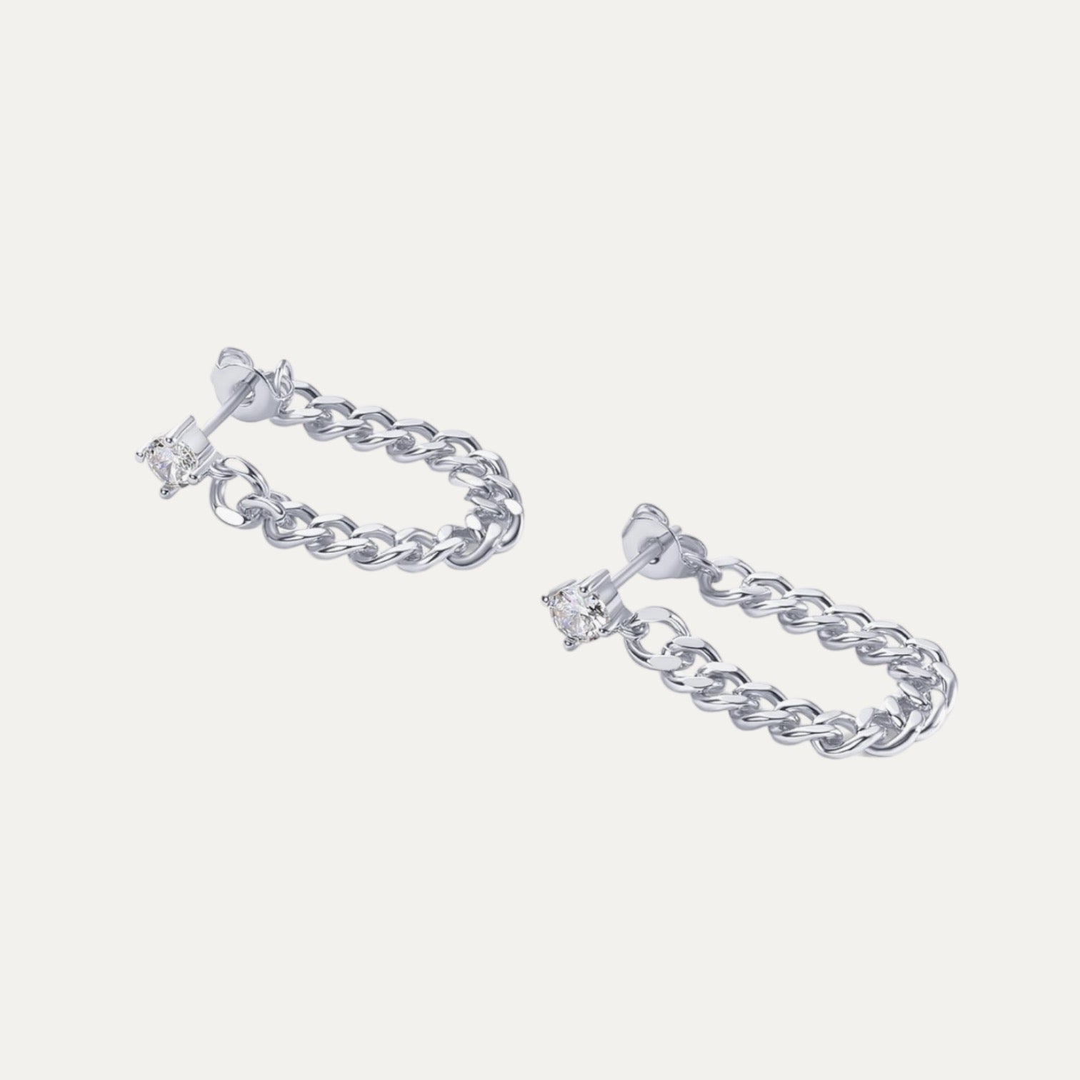 JORDAN CHAIN HOOPS | SILVER