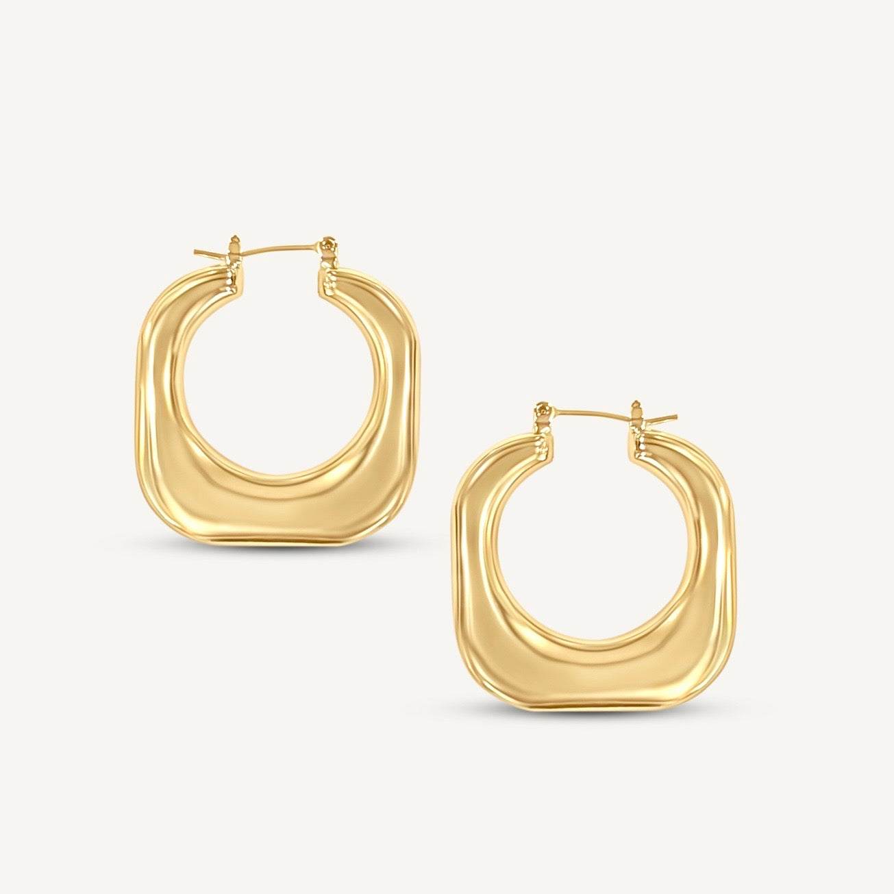 STORMY SQUARED HOOPS | GOLD