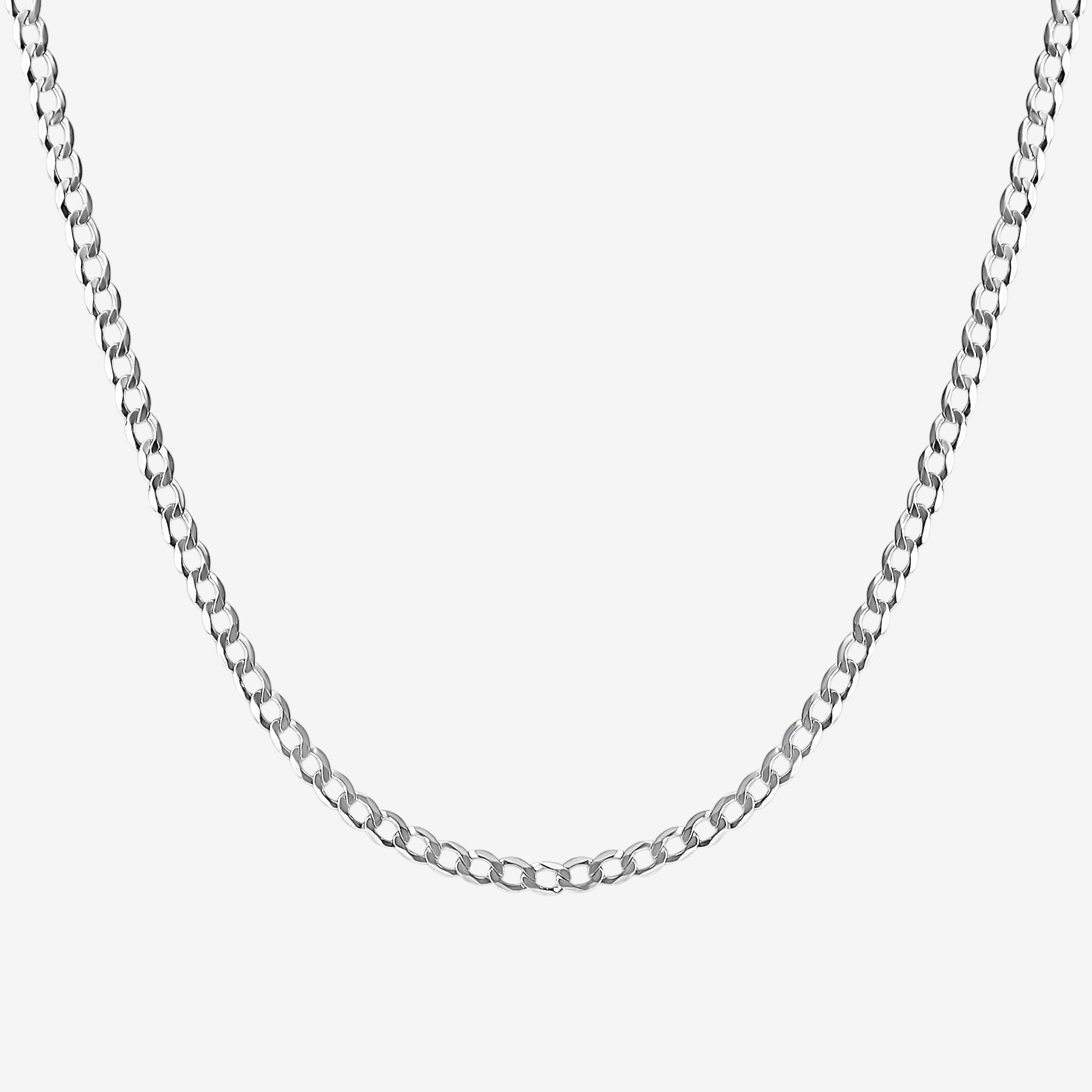 Brynn cuban chain necklace Rhodium plated over 925 sterling silver | Luxury Affordable Jewelry by Luxxy