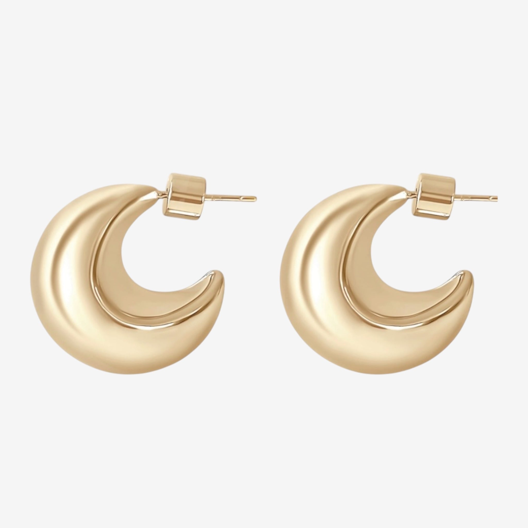 dani crescent earrings 14k gold plated | luxury affordable jewelry by luxxy