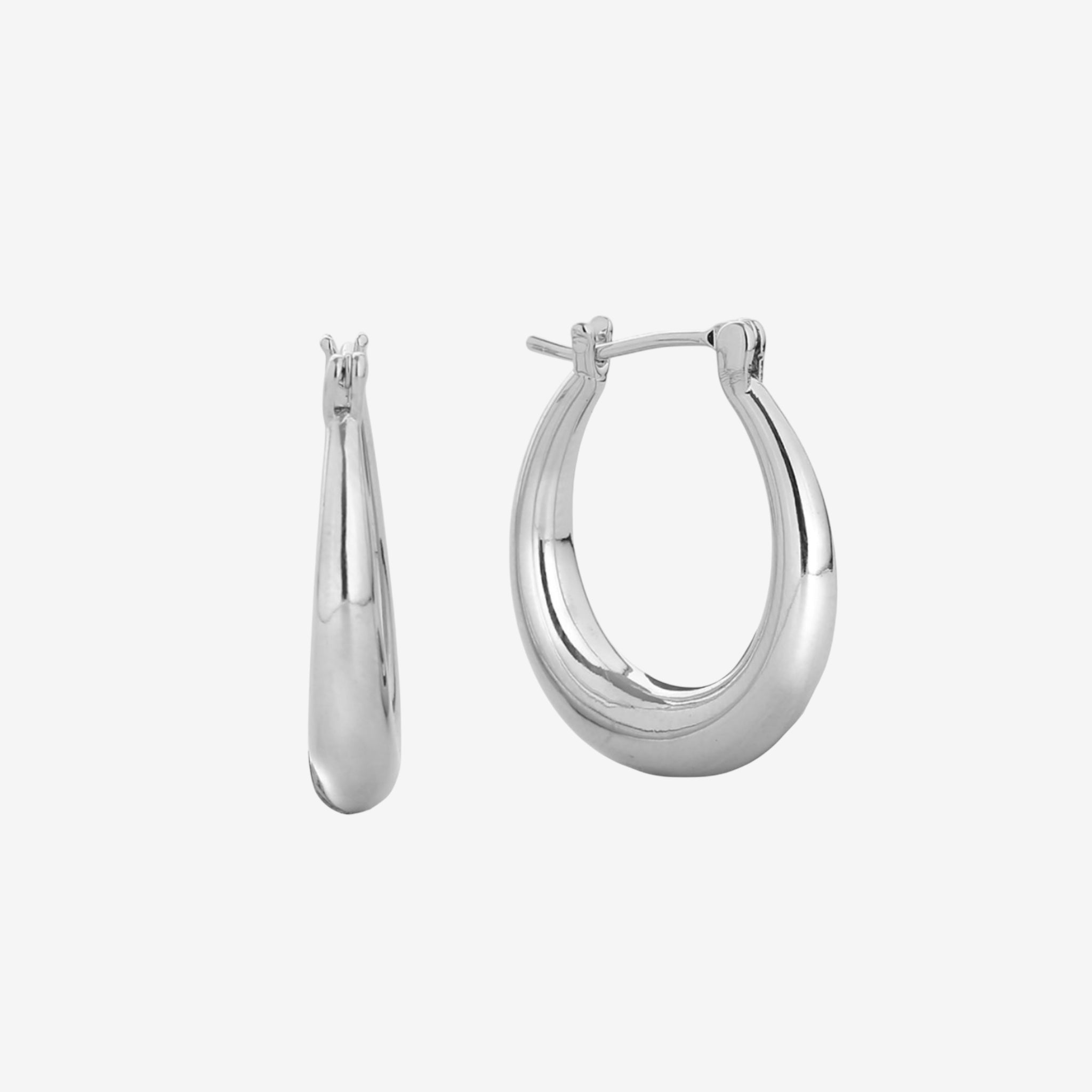 LUXXY Jewelry Riley Hoop Earrings - sterling silver plated