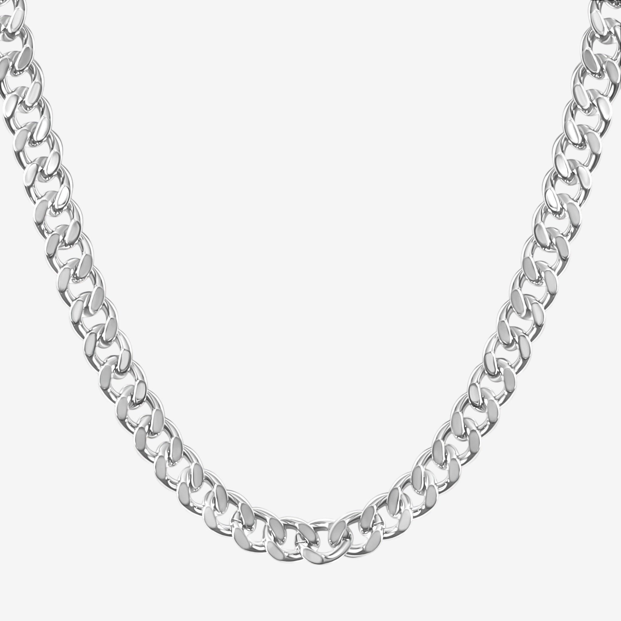 zoe statement curb chain rhodium plated over brass | luxury affordable jewelry by luxxy